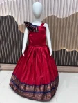 LATEST LICHI SILK JACQUARD WORK BORDER KID’S LEHENGA CHOLI FESTIVE WEAR WHOLESALE PRICE ETHNIC GARMENT (2)