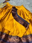 LATEST LICHI SILK JACQUARD WORK BORDER KID’S LEHENGA CHOLI FESTIVE WEAR WHOLESALE PRICE ETHNIC GARMENT (2)