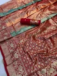 MODERN BANARASI SILK FLOWERS AND MINA & ZARI WEAVING PALLU WITH ZARI WEAVING BORDER WORK SAREE WITH UNSTITCHED BLOUSE FESTIVE WEAR WHOLESALE PRICE ETHNIC GARMENT (3).webp