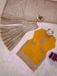 MODERN CHINON SILK CODING & SEQUENCE WORK WITH PEARL WORK TOP SHARARA WITH DUPATTA FESTIVE WEAR WHOLESALE PRICE ETHNIC GARMENT (12)