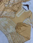 MODERN CHINON SILK EMBROIDERY SEQUENCE AND DIGITAL PRINT WITH LACE BORDER WORK TOP PALAZZO WITH DUPATTA FESTIVE WEAR WHOLESALE PRICE ETHNIC GARMENT (3)