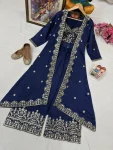 MODERN CHINON SILK ZARI & 5 MM SEQUENCE EMBROIDERY WORK BLOUSE SHRUG AND PALAZZO SET PARTY WEAR WHOLESALE PRICE ETHNIC GARMENT (6)
