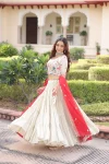 MODERN COSMOS SILK STANDARD FRILL STITCHING LEHENGA WITH MULTI THREAD EMBROIDERY ZARI CODING SEQUENCE WORK CHOLI AND DUPATTA WEDDING WEAR WHOLESALE PRICE ETHNIC GARMENT (52).webp