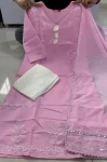 MODERN COTTON EMBROIDERY AND ROUND NECK WITH BUTTON WORK TOP BOTTOM WITH DUPATTA OFFICE WEAR WHOLESALE PRICE ETHNIC GARMENT (2)