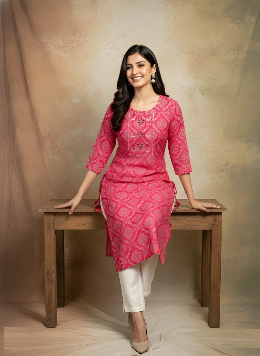 MODERN COTTON PRINTED WORK ONLY KURTI DAILY WEAR WHOLESALE PRICE ETHNIC GARMENT (2)