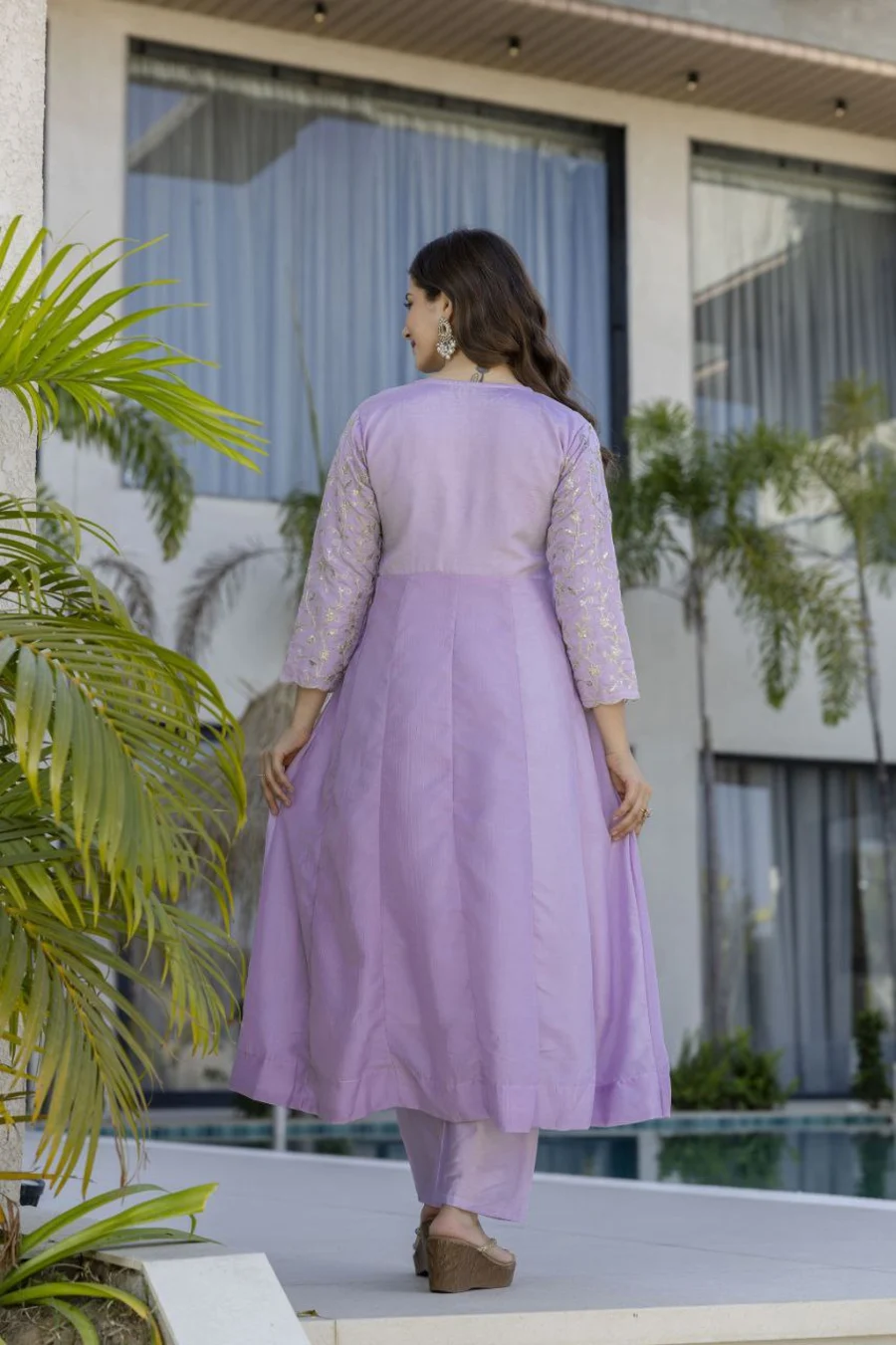 MODERN CP VICHITRA SILK SEQUENCE CODING EMBROIDERY WORK TOP BOTTOM WITH DUPATTA FESTIVE WEAR WHOLESALE PRICE ETHNIC GARMENT (10)