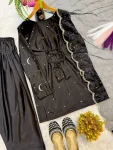MODERN CREPE SILK SEQUENCE MULTI NEEDLE EMBROIDERY ZARI WORK TOP PATIYALA WITH DUPATTA FESTIVE WEAR WHOLESALE PRICE ETHNIC GARMENT (6)