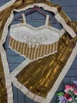 MODERN FENDY SATIN EMBROIDERY SEQUENCE WORK READY TO WEAR SAREE WITH STITCHED BLOUSE PARTY WEAR WHOLESALE PRICE ETHNIC GARMENT (3)