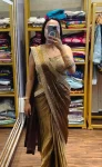 MODERN FENDY SATIN EMBROIDERY SEQUENCE WORK READY TO WEAR SAREE WITH STITCHED BLOUSE PARTY WEAR WHOLESALE PRICE ETHNIC GARMENT (3)