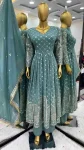 MODERN GEORGETTE EMBROIDERY SEQUENCE WORK GOWN BOTTOM WITH DUPATTA FESTIVE WEAR WHOLESALE PRICE ETHNIC GARMENT (2)