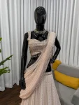 MODERN GEORGETTE THREAD WITH SEQUENCE WORK LEHENGA SAREE PARTY WEAR WHOLESALE PRICE ETHNIC GARMENT(17)