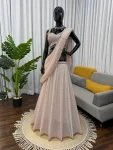 MODERN GEORGETTE THREAD WITH SEQUENCE WORK LEHENGA SAREE PARTY WEAR WHOLESALE PRICE ETHNIC GARMENT(17)
