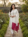MODERN GMY SILK EMBROIDERY 5 MM SEQUENCE WORK TOP PALAZZO WITH DUPATTA OFF WHITE