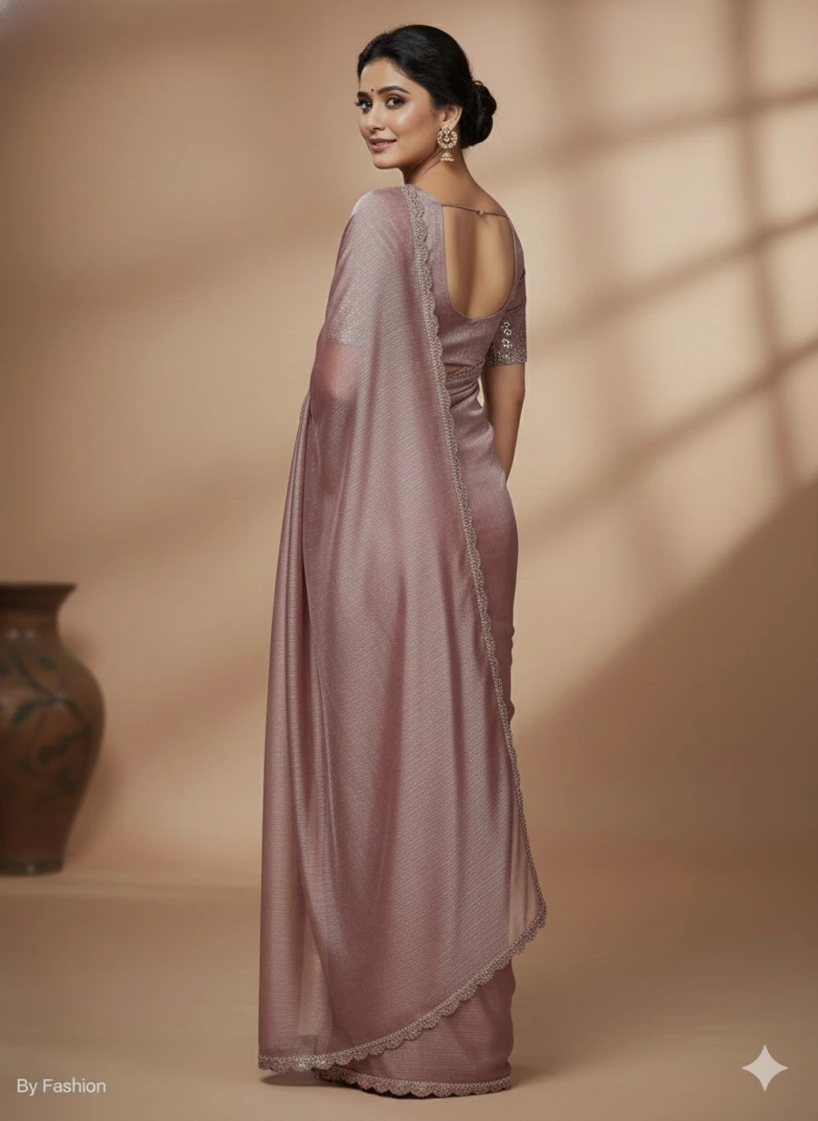 MODERN GMY SILK HANDWORK COLORFUL LACE BORDER WORK SAREE WITH UNSTITCHED BLOUSE FESTIVE WEAR WHOLESALE PRICE ETHNIC GARMENT (2)