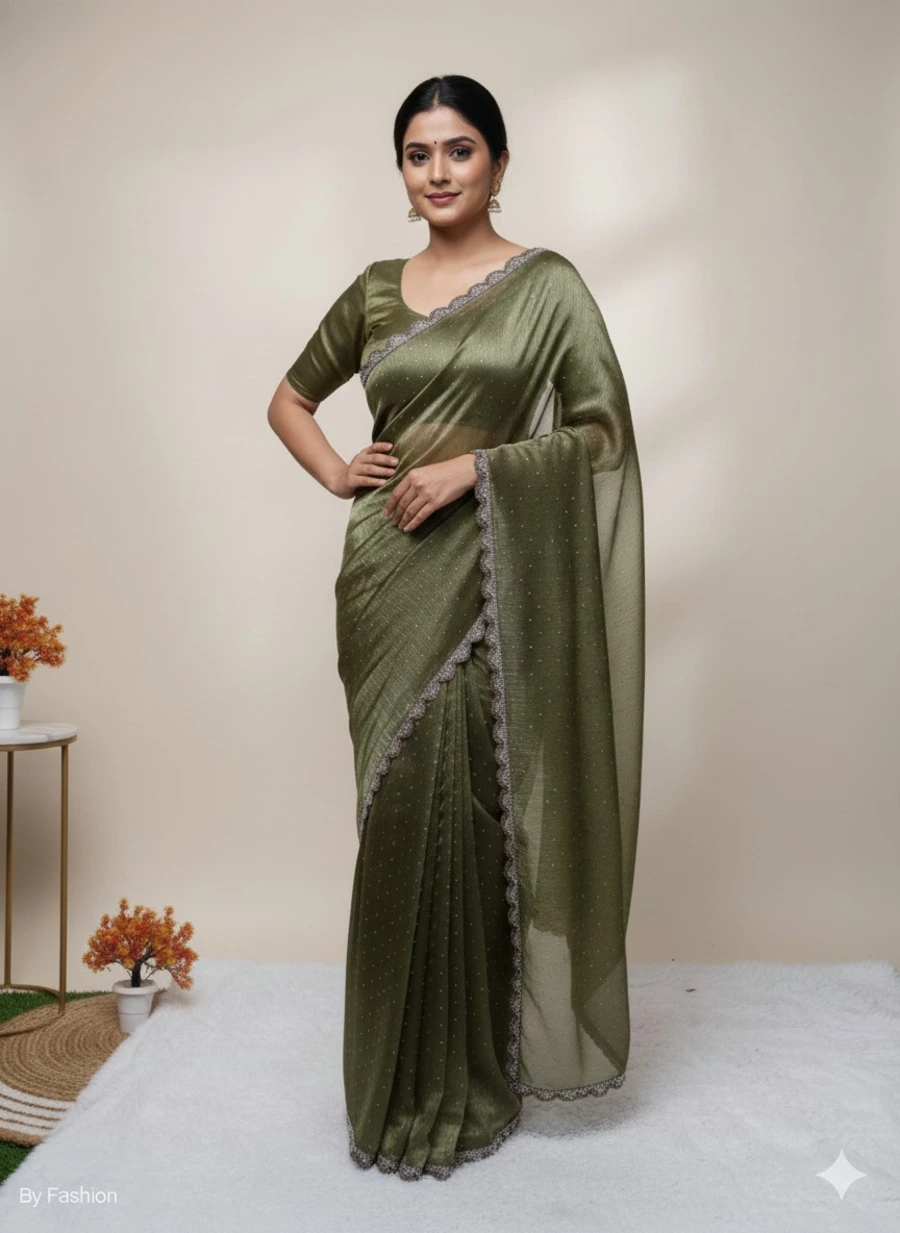 MODERN GMY SILK HANDWORK COLORFUL LACE BORDER WORK SAREE WITH UNSTITCHED BLOUSE FESTIVE WEAR WHOLESALE PRICE ETHNIC GARMENT (7)