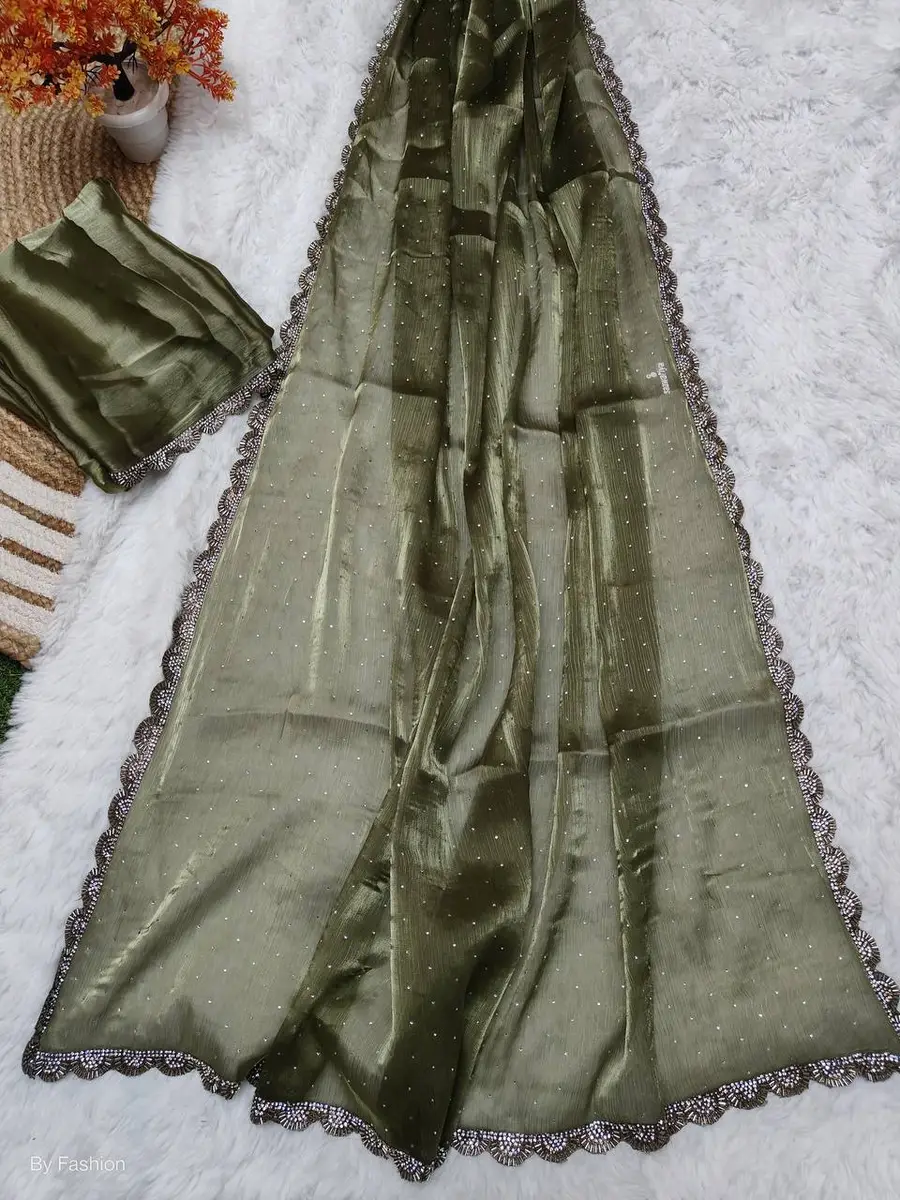 MODERN GMY SILK HANDWORK COLORFUL LACE BORDER WORK SAREE WITH UNSTITCHED BLOUSE FESTIVE WEAR WHOLESALE PRICE ETHNIC GARMENT (9)