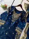 MODERN GMY SILK SEQUENCE EMBROIDERY WORK TOP PALAZZO WITH DUPATTA PARTY WEAR WHOLESALE PRICE ETHNIC GARMENT (2)