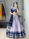 MODERN KANCHIPURAM SILK ZARI WEAVING WITH CONTRAST BORDER AND SILVER-GOLDEN ZARI WORK LEHENGA CHOLI WITH DUPATTA FESTIVE WEAR WHOLESALE PRICE ETHNIC GARMENT (15).webp