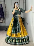 MODERN KANCHIPURAM SILK ZARI WEAVING WITH CONTRAST BORDER AND SILVER-GOLDEN ZARI WORK LEHENGA CHOLI WITH DUPATTA FESTIVE WEAR WHOLESALE PRICE ETHNIC GARMENT (2).webp