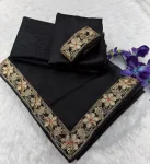 MODERN RANGOLI SILK EMBROIDERY LACE BORDER WORK SAREE WITH UNSTITCHED BLOUSE PARTY WEAR WHOLESALE PRICE ETHNIC GARMENT (3)