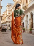 MODERN RANGOLI SILK EMBROIDERY WORK SAREE WITH UNSTITCHED BLOUSE WEDDING WEAR WHOLESALE PRICE ETHNIC GARMENT (4)