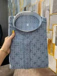 MODERN RAYON THREAD SEQUENCE WORK MEN'S KURTA PAYJAMA GREY