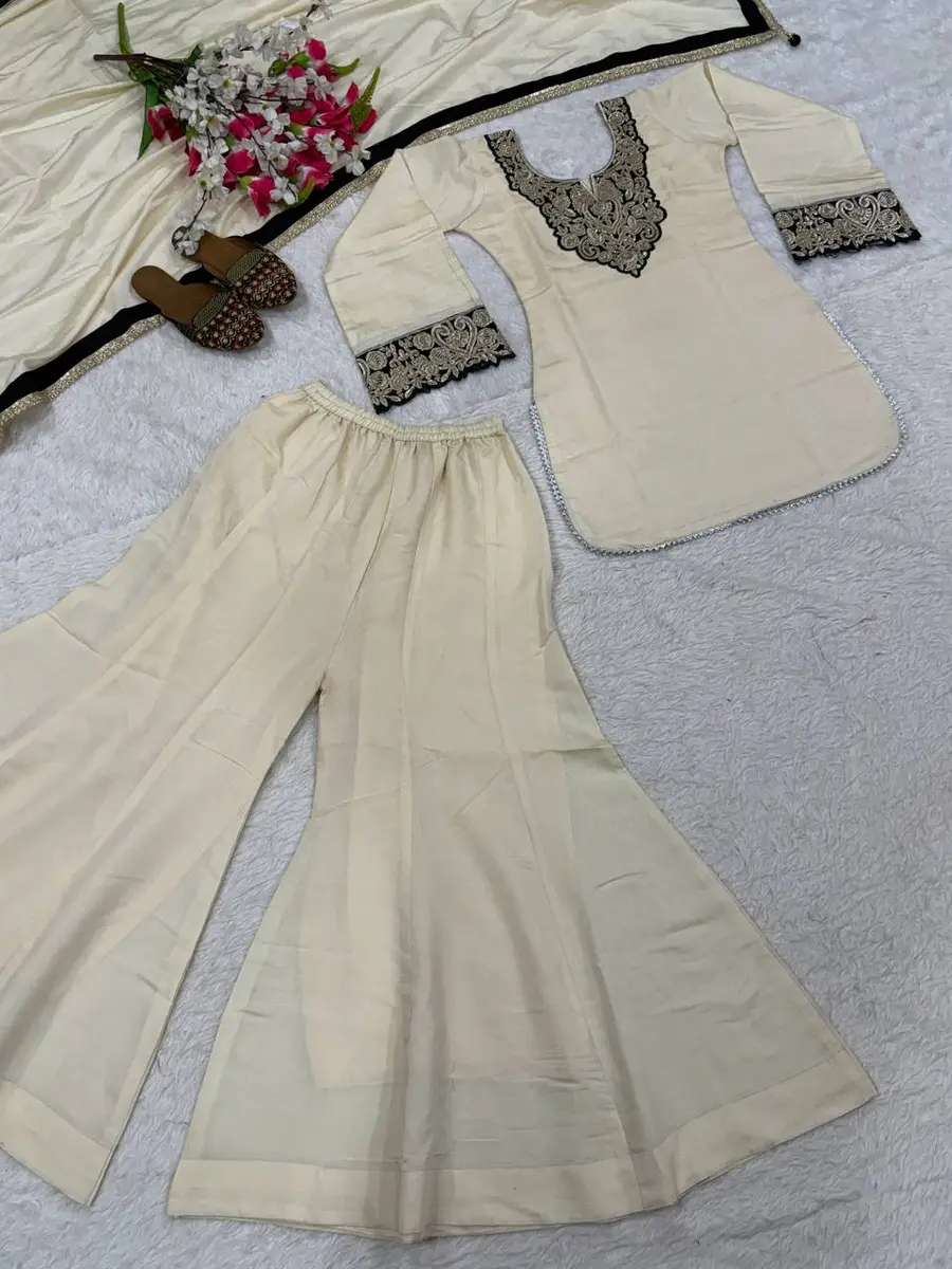 MODERN ROMAN SILK EMBROIDERY WITH DIAMOND WORK TOP PALAZZO WITH DUPATTA PARTY WEAR WHOLESALE PRICE ETHNIC GARMENT (12)