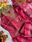 MODERN ROMAN SILK EMBROIDERY WITH SEQUENCE WORK TOP BOTTOM WITH DUPATTA FESTIVE WEAR WHOLESALE PRICE ETHNIC GARMENT (2)