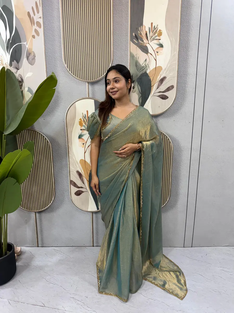 MODERN SPACE SILK BEADS LACE & LATKAN LACE WORK GOWN SAREE PARTY WEAR WHOLESALE PRICE ETHNIC GARMENT (20)