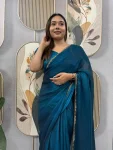 MODERN SPACE SILK BEADS LACE & LATKAN LACE WORK GOWN SAREE PARTY WEAR WHOLESALE PRICE ETHNIC GARMENT (5)