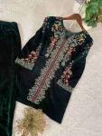 MODERN VELVET EMBROIDERY WORK CO-ORD SET FESTIVE WEAR WHOLESALE PRICE ETHNIC GARMENT (2)