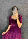 MODERN VELVET HAND WORK GOWN DAILY WEAR WHOLESALE PRICE ETHNIC GARMENT (10)