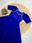 MODERN VELVET HAND WORK GOWN DAILY WEAR WHOLESALE PRICE ETHNIC GARMENT (2)