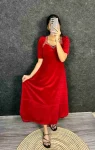 MODERN VELVET HAND WORK GOWN RED