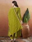 MODERN VICHITRA SILK CODING EMBROIDERY SELF WEAVING WORK TOP BOTTOM WITH DUPATTA FESTIVE WEAR WHOLESALE PRICE ETHNIC GARMENT (1)