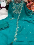 MODERN VICHITRA SILK CODING EMBROIDERY SELF WEAVING WORK TOP BOTTOM WITH DUPATTA FESTIVE WEAR WHOLESALE PRICE ETHNIC GARMENT (2)
