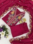 MODERN VICHITRA SILK EMBROIDERY WORK TOP BOTTOM WITH DUPATTA FESTIVE WEAR WHOLESALE PRICE ETHNIC GARMENT (10)