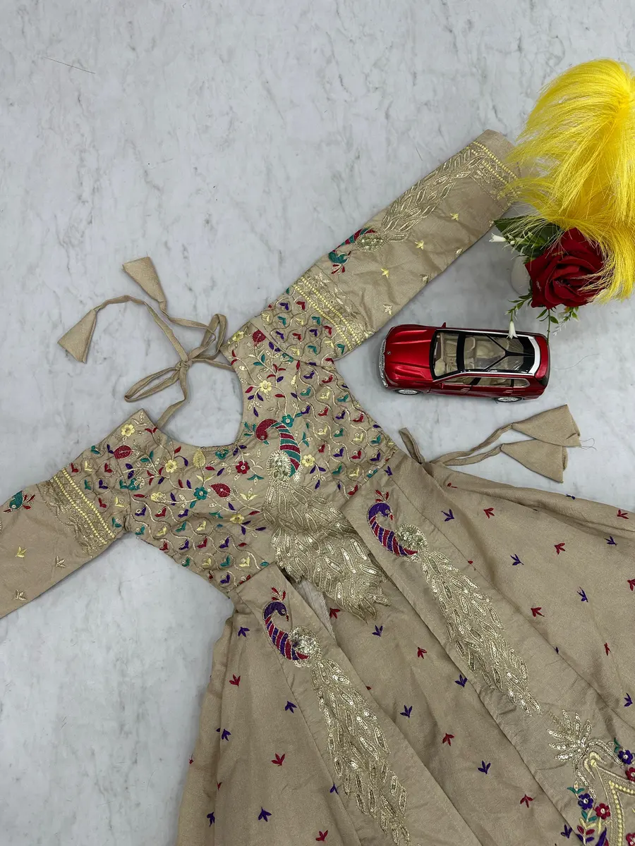 MODERN VICHITRA THREAD AND SEQUENCE WORK KID'S TOP LEHENGA WEDDING WEAR WHOLESALE PRICE ETHNIC GARMENT(27)