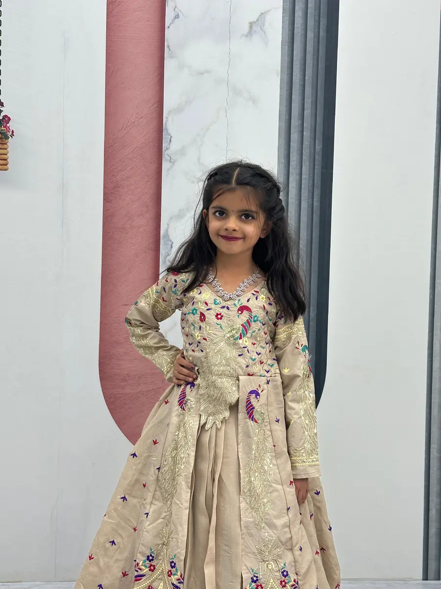 MODERN VICHITRA THREAD AND SEQUENCE WORK KID'S TOP LEHENGA WEDDING WEAR WHOLESALE PRICE ETHNIC GARMENT(45)