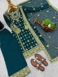 MOST PICKED GEORGETTE EMBROIDERY SEQUENCE WORK TOP PALAZZO WITH DUPATTA FESTIVE WEAR WHOLESALE PRICE ETHNIC GARMENT (1)