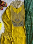 MOST PICKED ROMAN SILK EMBROIDERY WITH SEQUENCE WORK TOP BOTTOM WITH DUPATTA FESTIVE WEAR WHOLESALE PRICE ETHNIC GARMENT (6)