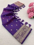 NEW ARRIVAL BANARASI SILK ZARI WOVEN WORK SAREE WITH UNSTITCHED BLOUSE FESTIVE WEAR WHOLESALE PRICE ETHNIC GARMENT (9)