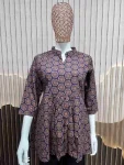 NEW ARRIVAL COTTON AJRAKH PRINT WORK TOP DAILY WEAR WHOLESALE PRICE ETHNIC GARMENT (3)