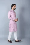 NEW ARRIVAL KHADI SILK THREAD WORK MEN’S KURTA PAYJAMA FESTIVE WEAR WHOLESALE PRICE ETHNIC GARMENT (5)