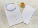 NEW ARRIVAL RAYON EMBROIDERY THREAD WORK MEN'S KURTA PAYJAMA WHITE