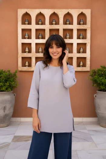 NEW ARRIVAL RAYON VISCOSE PLAIN TOP GREY