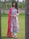 NEW ARRIVAL VISCOSE RAYON PRINT WORK TOP BOTTOM WITH DUPATTA PINK