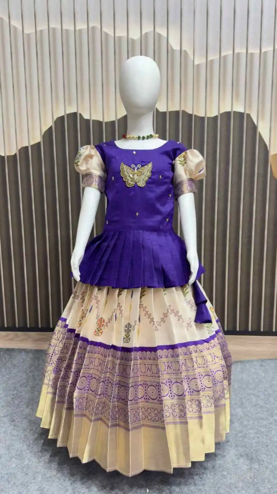 PURE MONO HAND WORK KID'S TOP LEHENGA SET FESTIVE WEAR WHOLESALE PRICE ETHNIC GARMENT (3)