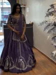 RICH LOOK CHINON EMBROIDERY THREAD AND SEQUENCE WORK LEHENGA CHOLI WITH DUPATTA WEDDING WEAR WHOLESALE PRICE ETHNIC GARMENT(17)