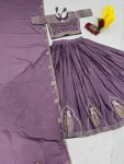 RICH LOOK CHINON EMBROIDERY THREAD AND SEQUENCE WORK LEHENGA CHOLI WITH DUPATTA WEDDING WEAR WHOLESALE PRICE ETHNIC GARMENT(17)